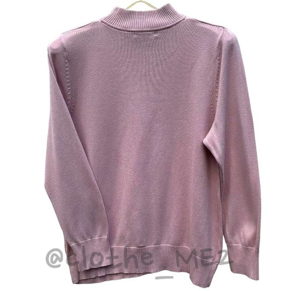 Roz & Ali - light mauve mock turtleneck long sleeve sweater, Size 1X - Picture 2 of 8